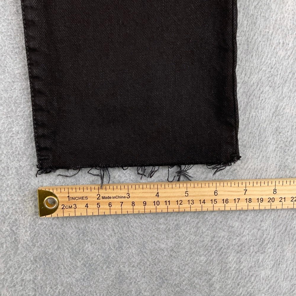 MNG Mango JeansHavana High Waisted Straight Leg‎ Black Frayed Hem Womens 2 NEW - Picture 16 of 16